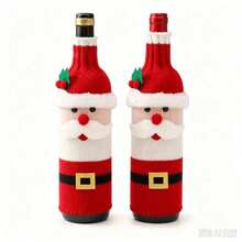 1 Santa Claus And Snowman Bottle Cover – Festive Dining Room Decor & Christmas Home Decoration - Multicolor - View 7