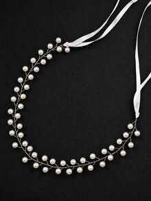 1pc Children Sweet Cute Handmade Woven Pearl Headband, Suitable For Kids Wedding, Ball, Party, Fairy Princess Role Play, Dinner, Outdoor Photography - Multicolor - View 10