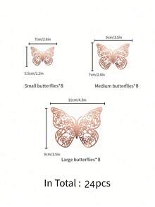 12/24pcs 3D Butterfly Wall Stickers, Removable Plastic Butterfly Wall Decals, Home Decor Stickers, Wall Stickers, Vinyl Decals, Spring Decorations, Add Vitality To Your Home, Holiday Decor Stickers, Birthday & Graduation Gifts - Multicolor - View 12