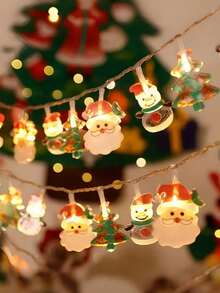 1PC LED Santa Claus Christmas Tree Snowman String Lights, Fairy Lights, Christmas String Lights - Battery Powered (Batteries Not Included) Suitable For Christmas, Christmas Tree Decoration, New Year, Home, Party, Indoor/Outdoor, Bedroom - Multicolor - View 4