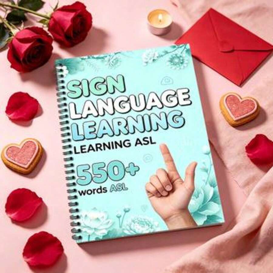 ASL Sign Language Workbook 8.3X11.7 Inches, 23 Pages, 550+ ASL Words ...