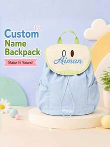 Customized Embroidery, Personalized With Your Name, Cute Dinosaur Anime Backpack, Multi-Functional Fashion Casual Travel Bag, Versatile Canvas Storage Bag - Multicolor - View 2