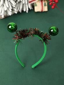 1pc Christmas Sequin Ball Spring Headband, Christmas Shiny Decorative Ball Headband, Holiday Party Photo Prop Women's Hair Accessory - Multicolor - View 10