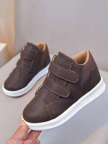 Vintage ' High-Top Sneakers With Double Hook-And-Loop Closure, Easy On/Off, Unisex Casual Shoes, Non-Slip Thick Sole - Brown - View 9