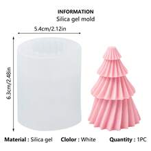 2pcs Christmas Tree Candle Silicone Mold, Christmas Holiday Decoration Mold, Candle Plaster Aromatherapy Ornament DIY Silicone Mold - White - View 8