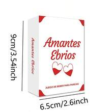 لعبة بطاقات الشرب للأزواج Amantes Ebrios، النسخة الإسبانية، لعبة تفاعلية لشخصين، مناسبة لليلة موعد الأزواج، الترفيه المنزلي، تجمعات الحفلات. تحدي شرب ممتع، تقرب الأزواج، تعزز العلاقة، تكسر روتين الملل اليومي، تخلق أجواء رومانسية ومبهجة. ورق بطاقات سميك مع طباعة واضحة، صندوق تخزين محمول - متعدد الألوان - مشاهدة 7