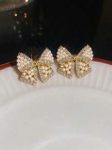 1 Pair Gold-Tone Elegant Sophisticated Exquisite Fashionable Versatile Ear Clips Earrings Jewelry Suitable For Women's Daily, Holiday, Date, Party Wear - Multicolor - View 4