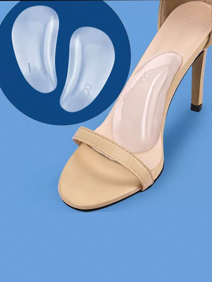 1 Pair Nylon EVA Sports Arch Support Half Insoles With Palm Cushion - Clear - View 1
