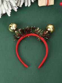1pc Christmas Sequin Ball Spring Headband, Christmas Shiny Decorative Ball Headband, Holiday Party Photo Prop Women's Hair Accessory - Multicolor - View 6