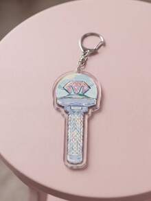 1Pc/8Pcs K--Pop Fan Light Stick Acrylic Keychain Charms, Cute Music Group Replica Pendant Set, Y2K Concert Enthusiast Accessory, Perfect Gift For K-Pop Fans And Friends, High-Quality Transparent Acrylic, Suitable For Tote Bags, Keys And Daily Decoration. - Multicolor - View 8