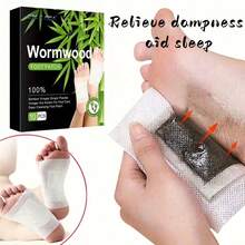 10pcs Mugwort & Bamboo Charcoal Foot Patches, Effectively Remove Body Dampness, Aid Sleep. Made Of Soft Mesh Fabric, Portable Packaging, Suitable For Various Foot Cleaning Pads, Helps Improve Sleep Quality - A - View 3