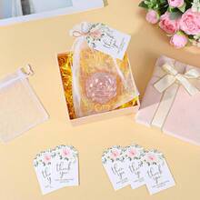 20/12/4/1pc Rose Makeup Mirror Wedding Party Favor, Includes Portable Mini Styling Mirror, Thank You Card, White Organza Bag And Hemp Rope, Suitable For Bride Favor Souvenir (Rope Not Included) - Multicolor - View 4