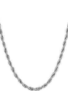4mm/3mm Stainless Steel Twist Chain Necklace, Single Pack, Unisex, Silver Chain, 18/20/22/24 Inches, Holiday/Birthday Gift - Multicolor - View 10