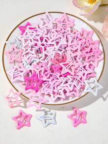 60/30/10pcs Jepit Rambut Bintang Anak Perempuan Jepit Rambut BB Warna-warni Aksesori Rambut Lucu Jepit Rambut Pink Cokelat Jepit Rambut Dahi Samping Poni Untuk Penggunaan Sehari-hari - MultiWarna - View 5