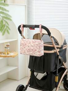 2Pcs Diaper Bag Diaper Clutch For Mom, Quilted Changing Bag Nappy Bag Travel Storage Bag For Baby Essential, Floral Baby Wipe Pouch For NewBorn Babies - Multicolor - View 4