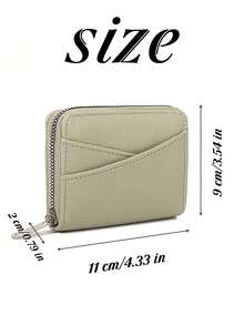 1pc Personalized Custom Text Mini Zipper Wallet, PU Leather Zipper Card Holder, Women's Casual Daily Coin Purse, Cute Mini Money Bag Gift For Her - Multicolor - View 7