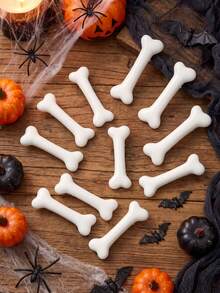 6pcs/10pcs Women's White Bone Shaped Alligator Hair Clips, Halloween Hair Accessories Styling Tools, Suitable For Daily And Holiday Use - White - View 3