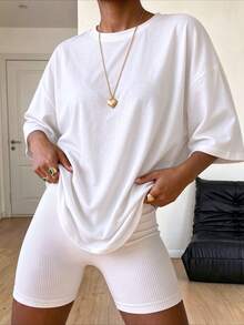 Women's Fashion Loose Short Sleeve T-Shirt | Exquisite Design | Summer Essential | Easy To Match | Show Your Style - White - View 3