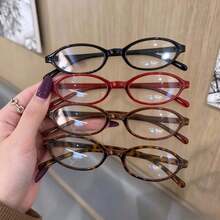 1pc/2pcs/3pcs Women's Fashion Oval Frame Decorative Glasses, Y2K Retro Small Frame Glasses, Small Size - Transparent - View 22