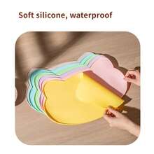 1pc Cute Cat Head Silicone Pet Feeding Mat, Waterproof Non-Slip Food Bowl Mat, Spill Resistant Easy Clean Pet Placemat For Cat Dog - Multicolor - View 3