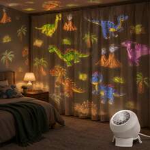 Dinosaur Themed Dynamic Projection Lamp, Dinosaur Forest Elements, USB Plug In, 360° Rotation For Dreamy Light Effects, Soft Light, Applicable To Bedroom, Living Room, Birthday Parties, An Excellent Gift - Dinosaur Dynamic Projection Light - View 6