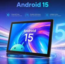 Qetupa 10.1吋 Android 15 平板電腦，4GB RAM+64GB/128GB，八核 1.8GHZ 處理器，HD (1280x800) IPS 觸控螢幕，BT 5.2 & 802.11ac WiFi5，GPS，5MP 前置鏡頭 & 13MP 後置鏡頭，6000mAh 大容量電池 (不含適配器) - 藍色 - 查看 3