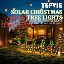 Đèn cắm cây thông Noel năng lượng mặt trời, bộ 5 cái, thiết kế cây thông rỗng trong suốt với cột đèn trang trí xoắn màu đỏ nâu, tinh tế và dễ thương, ánh sáng chạy dọc theo đường viền cây khi thắp sáng, tạo không khí Giáng sinh đậm nét, tự động thu ánh sáng mặt trời và lưu trữ năng lượng ban ngày, cảm biến ánh sáng tích hợp tự động bật ban đêm, không cần đi dây phức tạp - Cây thông Noel năng lượng mặt trời 5 cây - Xem 12