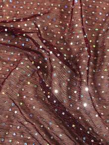 1pc All Season New Women's Solid Color Polyester Shiny Silk Scarf, Soft Shawl Headscarf - Burgundy - View 4