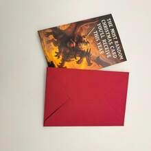 1PC Most Magical Christmas Card, Featuring Santa Claus Riding A Fire Dragon, Perfect Choice For Fun Holiday Greetings For Friends, Family And Fantasy Lovers - Y - View 7