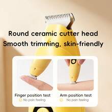 LED Pet Claw Trimmer Type-C Rechargeable Quiet Low Vibration Pet Grooming Clipper 18mm Wide Ceramic Blade Head Wireless Shaver Suitable For Cat And Dog Paws, Ears, Face Local Hair Trimming - Multicolor - View 7
