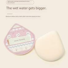 1 Box 2pcs Hard Elastic Wet Use Powder Puff, Water-Absorbing Softening For Better Adhesion, High Density Fine Pores, Dry & Wet Dual Use Powder Puff Reduces Powder Absorption, Even Makeup Application, Creates Delicate Base Makeup, Daily Makeup Essential, Christmas, Powder Puff, Christmas Makeup Gift - Multicolor - View 3