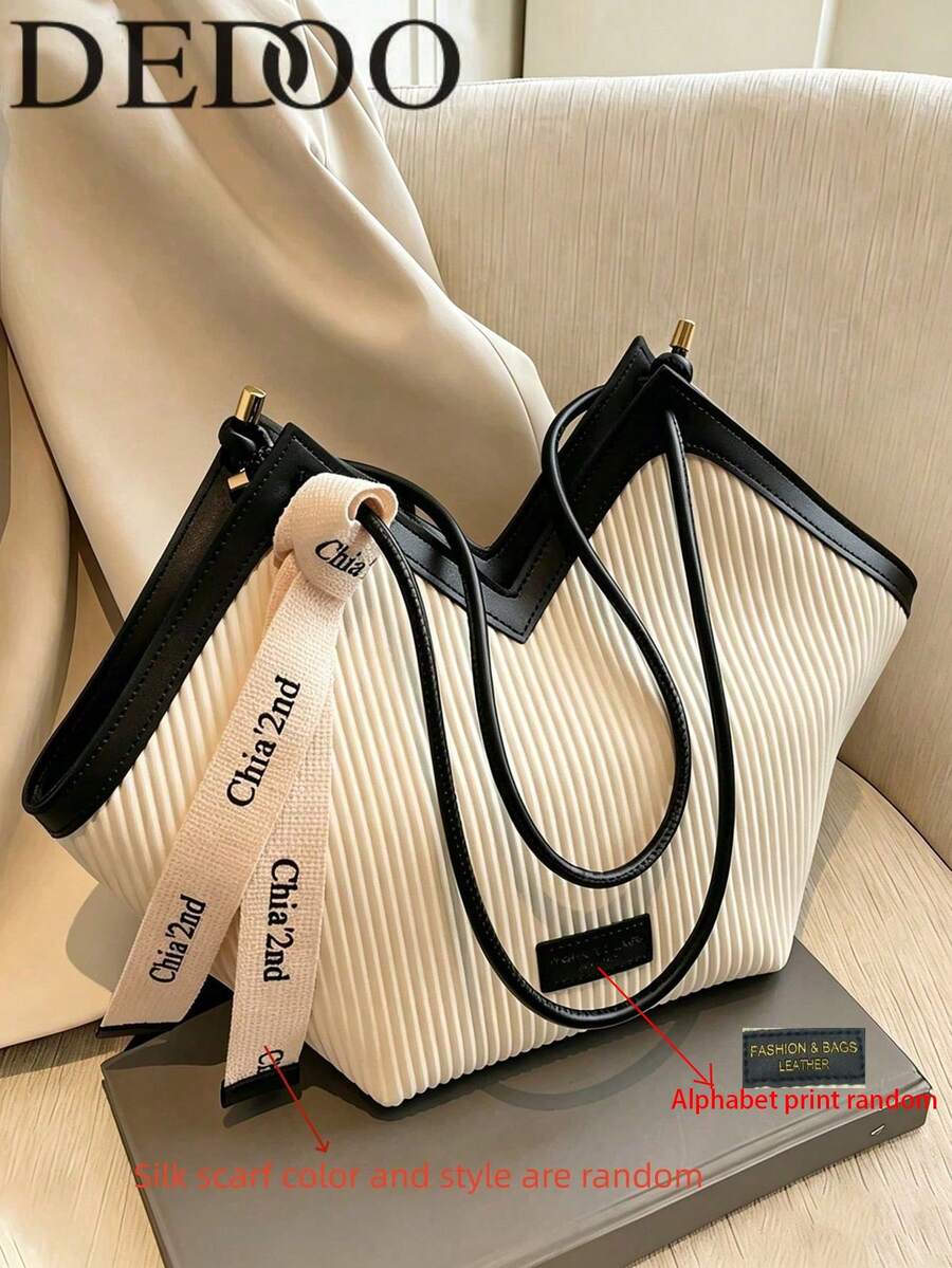 Dedoo 1pc PU Leather Minimalist Design Women's Shoulder Bag, Fashion Business Casual Tote Bag, Suitable For Office And Work