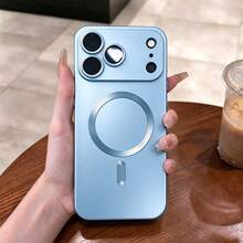 磨砂金屬磁吸手機殼，適用於 iPhone 18 Pro Max 18 Pro，軍規級防摔防震保護殼，附相機鏡頭保護蓋，超薄防震手機殼，適用於 iPhone 17 Pro Max 16 Pro Max 16e 17e 15 14 Plus 13 12 11 - 遠峰藍 - 查看 7