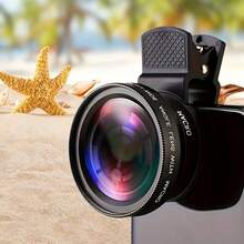 2-In-1 Phone Camera Lens Kit 0 45 Wide Angle Macro Lens 37 Universal Clip Portable Ultra-Light Storage Bag Landscape Portrait Close-Up Photography Accessories - A - View 1
