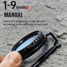 WEIPO 1pc, Fashionable Round Frame, Metal Frame, Metal Temple, ND Filter, Adjustable Light Transmission, UV400 Anti-UV, Anti-Glare, Suitable For Driving, Outdoor Activities And Fishing, Neutral Color, Adjustable. - Black - View 8