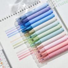 Morandi Color Highlighter, Soft Touch, Fade-Resistant, Water-Based Ink, Round Tip, Suitable For Office Supplies, Writing And Marking, Notebooks And Sketching - 12-pack - View 11