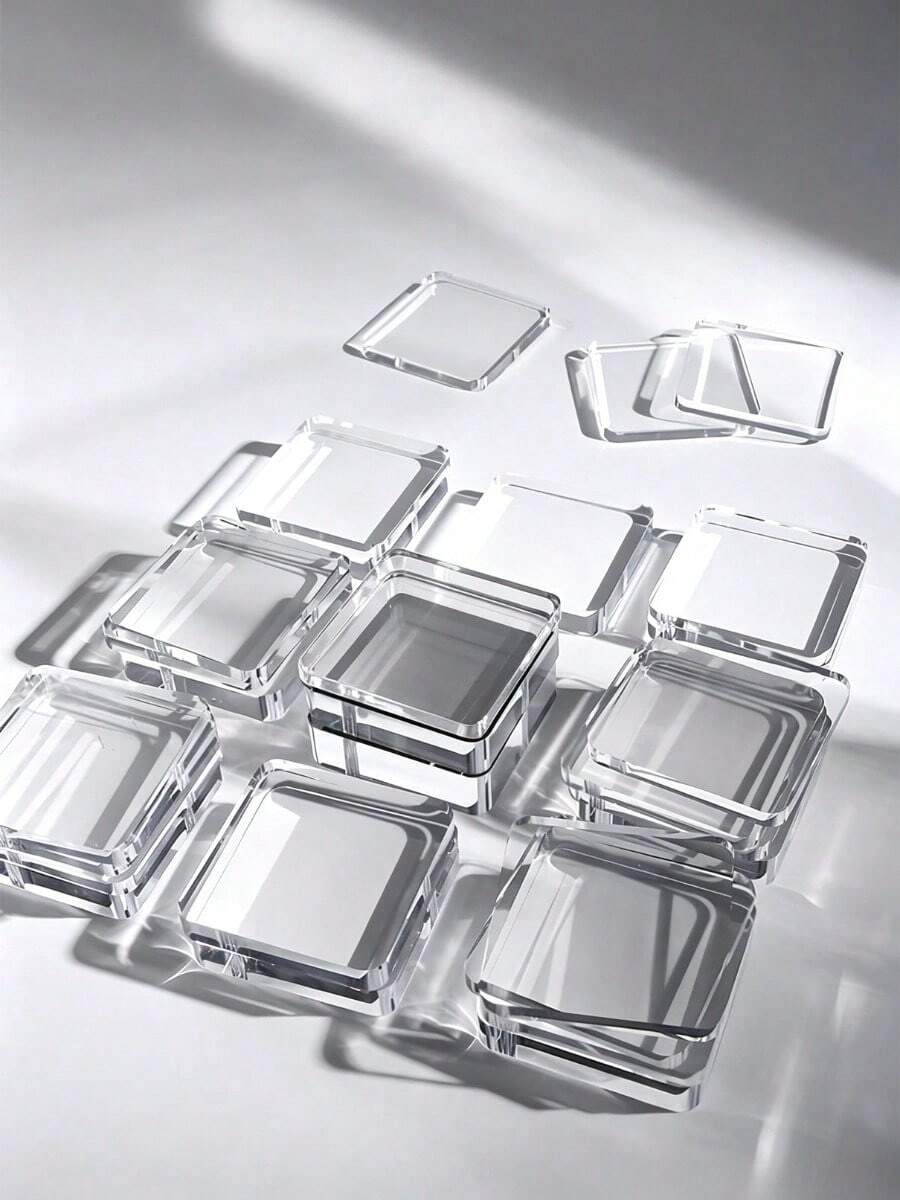 DIY Fridge Magnet Photo Frame Making Kit, Transparent Acrylic Square Blank Pieces, Fashionable Handmade Gift Materials, Christmas Home Decor, Living Room Decoration And Accessories, Home Decor, Decorative Style - DIY Refrigerator Magnet Material Kit - View 1