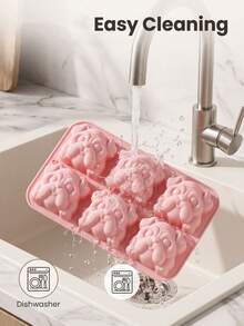 Pink Puppy Shaped Baking Mold, Foldable, Easy To Clean, Heat Resistant, Easy To Release, Reusable Without Deformation, Suitable For Chocolate, Candy, Mousse Cake, Pudding, Cake Decoration. - Multicolor - View 10