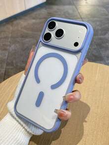 Glacier Magnetic Wireless Charging Phone Case, Cover, Fashion Transparent Back Panel Glacier Blue Soft Edge Magnetic Large Window Phone Shell, Built-In Magnetic Ring Supports Wireless Charging, Premium Minimalist Texture, Raised Lens Frame Full Coverage Anti-Drop Soft Shell, Ideal Gift For Valentine's Day, Birthday, Compatible With Phone Case, Compatible With IPhone12/13/14 Pro/15/15 Pro Max/16/16 Pro Max/17/17e/17 Pro Max/18 Pro Max, Quick Ship Items - Multicolor - View 5
