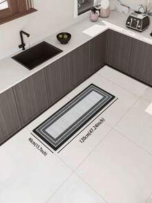1 Pc Reframed Border Pattern Kitchen Mat, 3.5 Mm Soft Rubber That Absorbs Water And Is Easy To Clean. Suitable For Corridors, Bathrooms, Living Rooms, Outdoor Door Mats, And Toilets. Useable Throughout The Year And For Various Holidays. - Multicolor - View 15