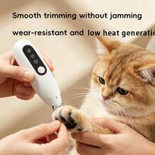 LED Pet Claw Trimmer Type-C Rechargeable Quiet Low Vibration Pet Grooming Clipper 18mm Wide Ceramic Blade Head Wireless Shaver Suitable For Cat And Dog Paws, Ears, Face Local Hair Trimming - Multicolor - View 4