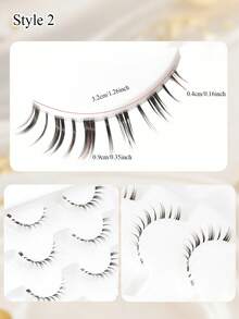 5 Pairs Clear Stem Lower Eyelashes, 3 Different Styles, Natural Lightweight Voluminous Manga Style False Lower Lashes, Soft Lightweight Comfortable, Suitable For Beginners, Perfect For Daily, Cosplay, Party And Holiday Makeup - View 9