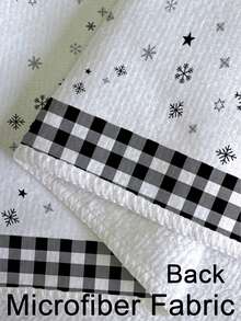 2Pcs Buffalo Plaid Winter Christmas Kitchen Towel Set, Let It Snow Snowman Cardinal Bird, Merry Christmas Plaid Bow Snowflake Star Print, Black‑White Gingham Trim, Holiday Dish Tea Hand Towels For Table Decor - Light Grey - View 6
