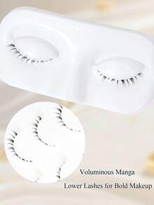 5 Pairs Clear Stem Lower Eyelashes, 3 Different Styles, Natural Lightweight Voluminous Manga Style False Lower Lashes, Soft Lightweight Comfortable, Suitable For Beginners, Perfect For Daily, Cosplay, Party And Holiday Makeup - View 4