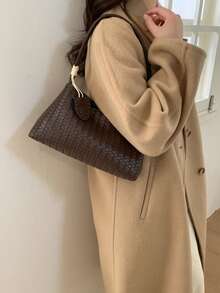 Fashion Casual Minimalist Niche Women's Underarm Bag, Autumn/Winter New Personalized Shoulder Bag - Coffee - View 2