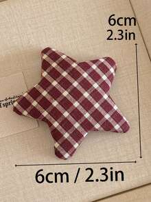 1pc/5pcs Set Women's 2.3 Inch/6 Cm Korean Style Star Fabric Polka Dot Plaid Hair Clips, Minimalist Elegant Side Clips, Bangs & Loose Hair Clips Hair Accessories Suitable For Daily, Casual, Party, Work, Vacation, Makeup, Outfit Matching, Autumn Hair Clips, Winter Hair Clips - Multicolor - View 6