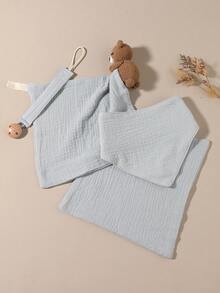 1 Set Rantai Empeng Warna Polos Lembut, Kain Nyaman, Celemek, Kain Lap Air Liur, Sapu Tangan, Desain Beruang, Hadiah untuk Bayi Laki-laki dan Perempuan, Hadiah Liburan - MultiWarna - View 10