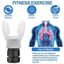 1 Pack Portable Breathing Exercise Trainer, Lung Capacity Respiratory Training Device For Home & Travel - Multicolor - View 3