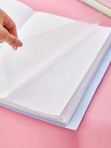 Haus Hana A4 30-Page Clear Sleeve Document Folder, Student File Organizer For Learning Materials, Exam Papers, Random Cover Card - Multicolor - View 7