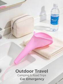 2pcs, 1 Urinal + 1 Box, Portable Silicone Female Urination Funnel With Compact Foldable Design And Carrying Case - Reusable Standing Urination Device For Women, Suitable For Travel, Camping, Hiking, Hygiene And Cleaning Accessory - Multicolor - View 1